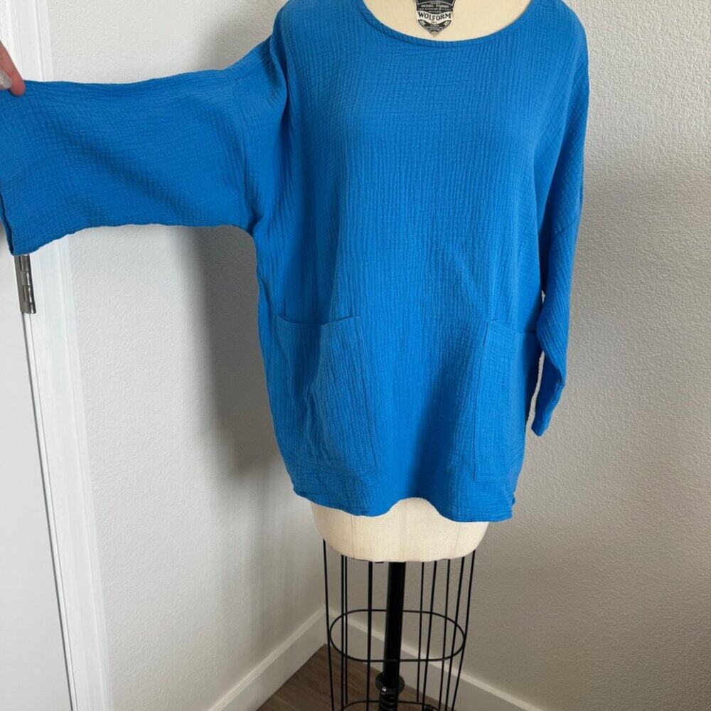 Jones & Co. - NWOT Cotton Gauze Summer Blouse size XL - Picture 4 of 10